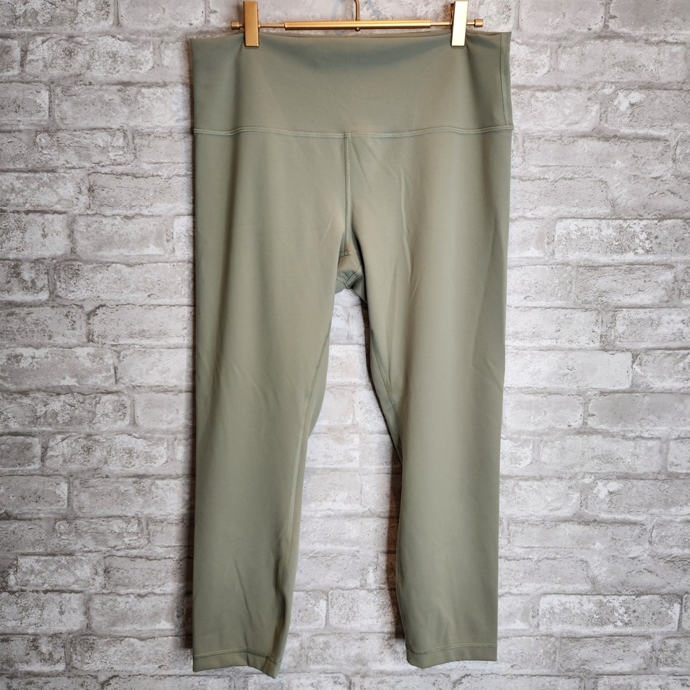 Lululemon Athletic Pants Sage Green High Rise Cropped Yoga Leggings Size 14